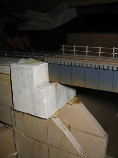 The bridge abutment and bent piers are attached with quick setting epoxy