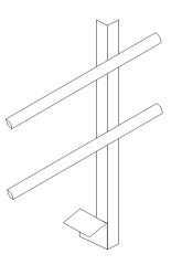 The railing post assembly are constructed of two pieces of styrene angle stock.